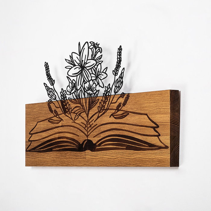 Wallity Flower Green From A Book Escultura de Pared
